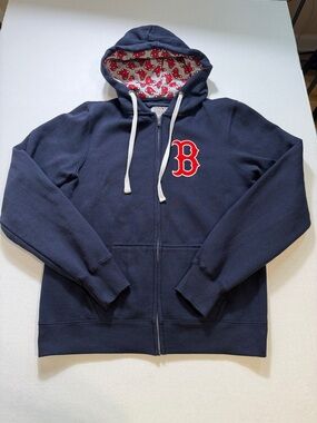Women's Boston Red Sox Soft as a Grape Navy Line Drive Full-Zip Hoodie